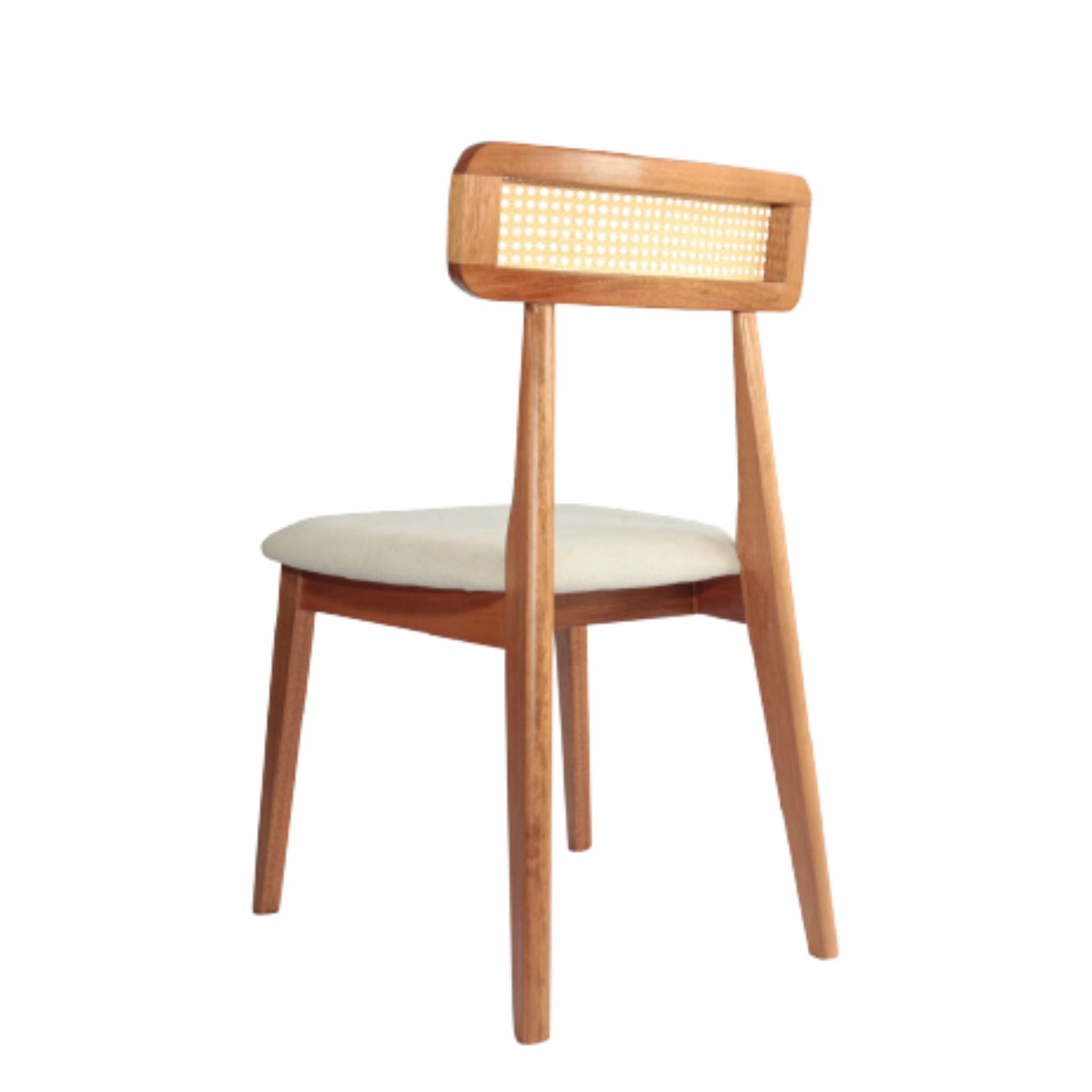 Cadeira Manu 13 com Encosto em Ratan - Cor Cinamomo