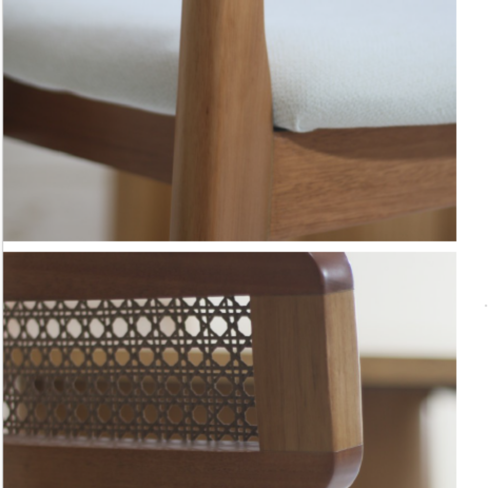 Cadeira Manu 13 com Encosto em Ratan - Cor Cinamomo