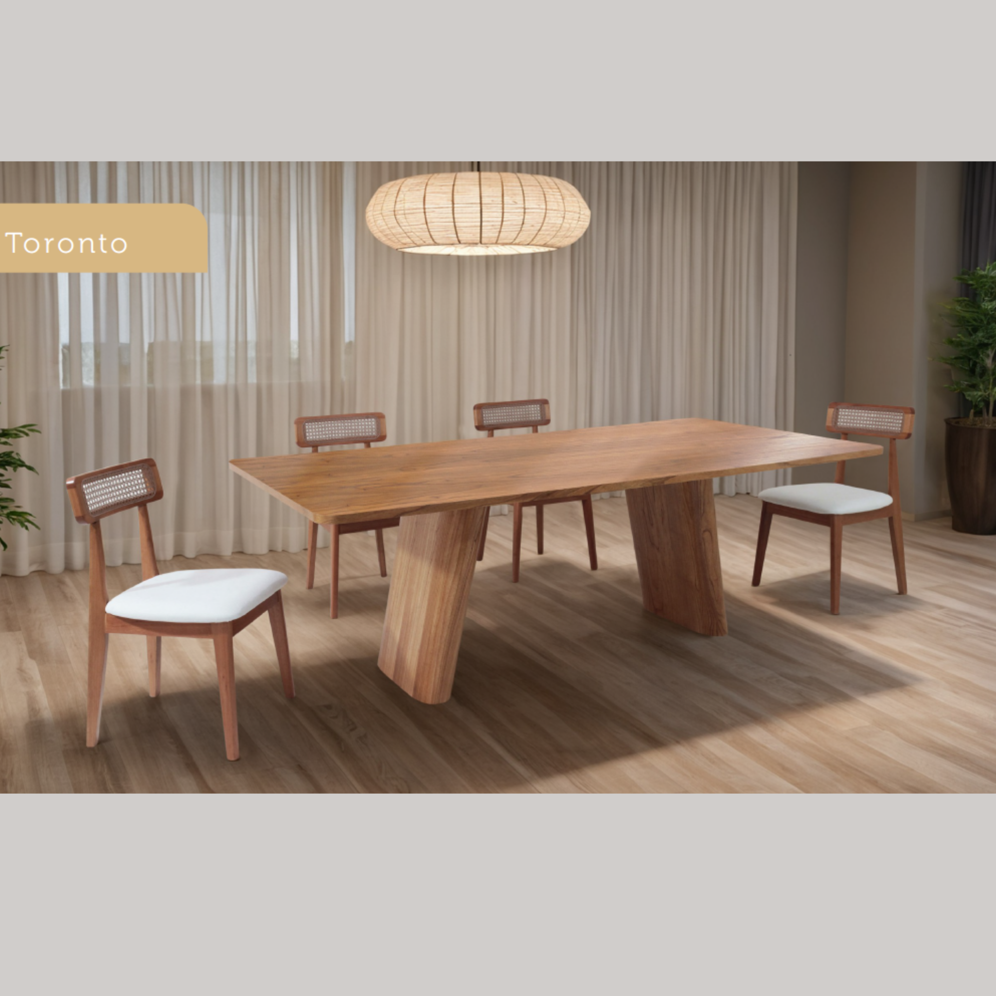 Mesa Toronto Retangular - Cor Cinamomo Laminado 1,80 x 1,00