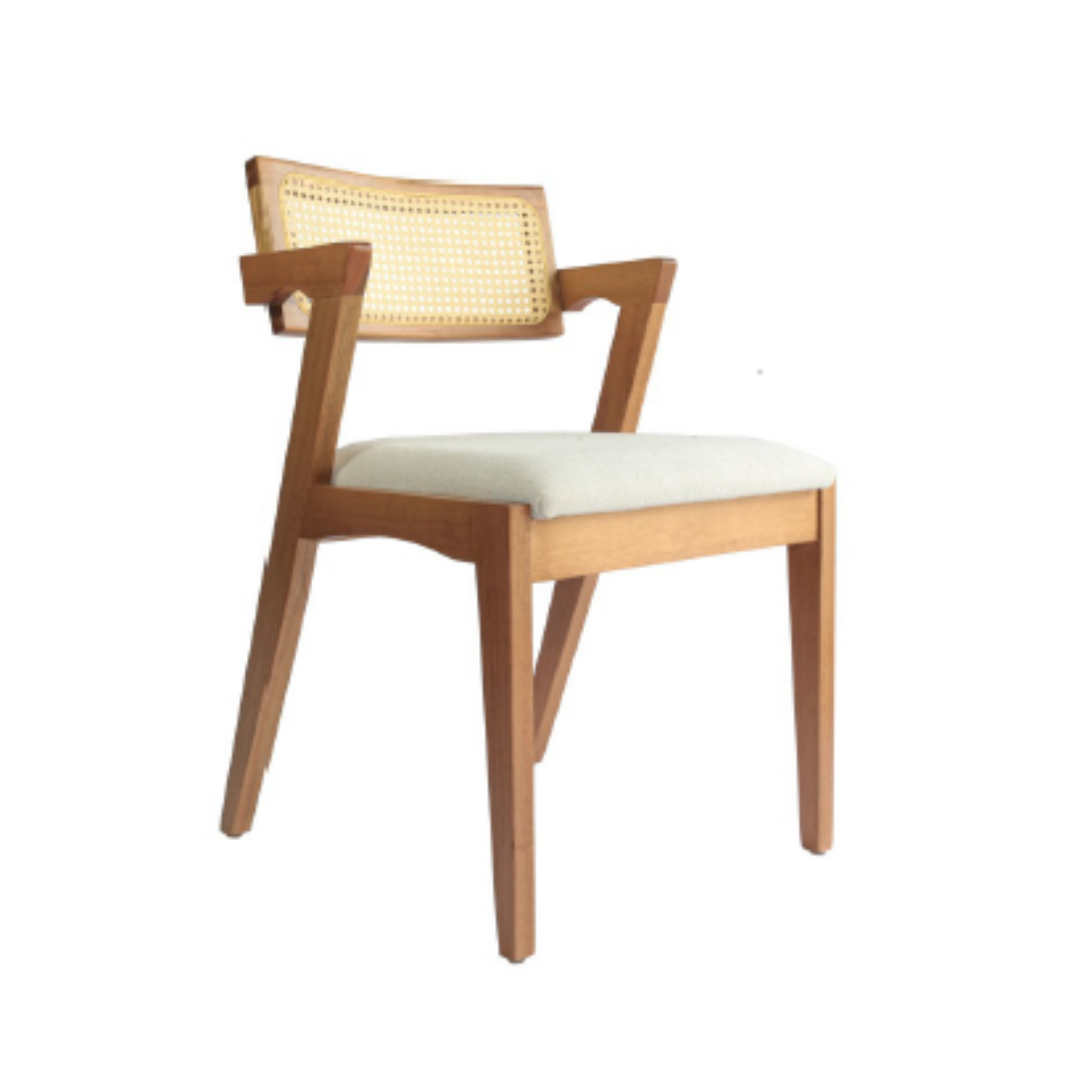 Cadeira Manu 14 com Encosto em Ratan - Cor Cinamomo