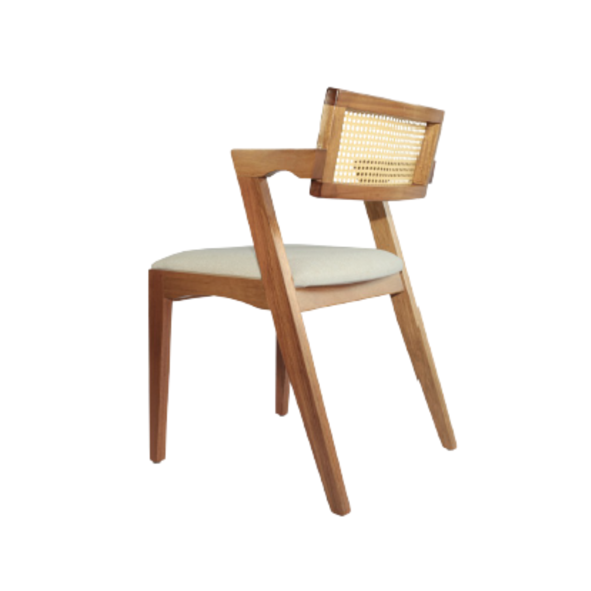 Cadeira Manu 14 com Encosto em Ratan - Cor Cinamomo