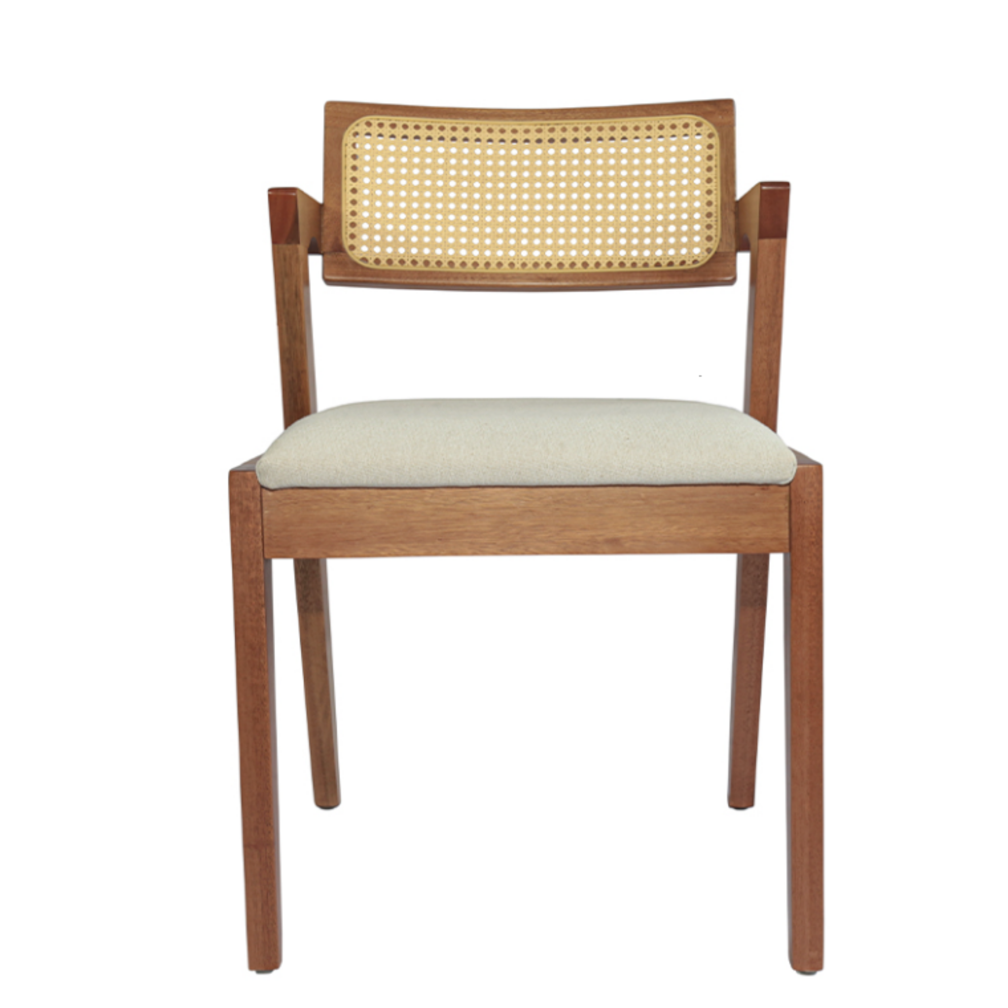 Cadeira Manu 14 com Encosto em Ratan - Cor Cinamomo