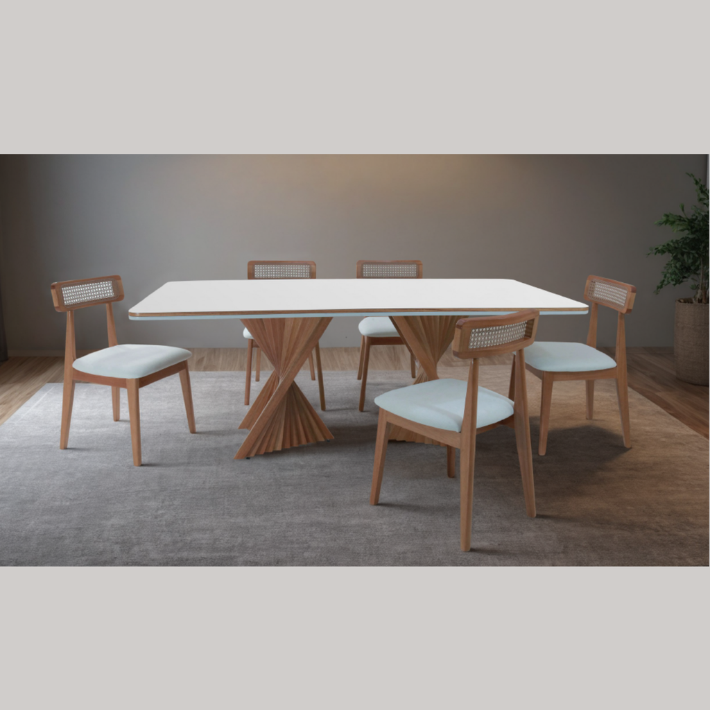 Mesa Turim com Tampo de 28mm - Estilo Contemporâneo 1,60 Metros