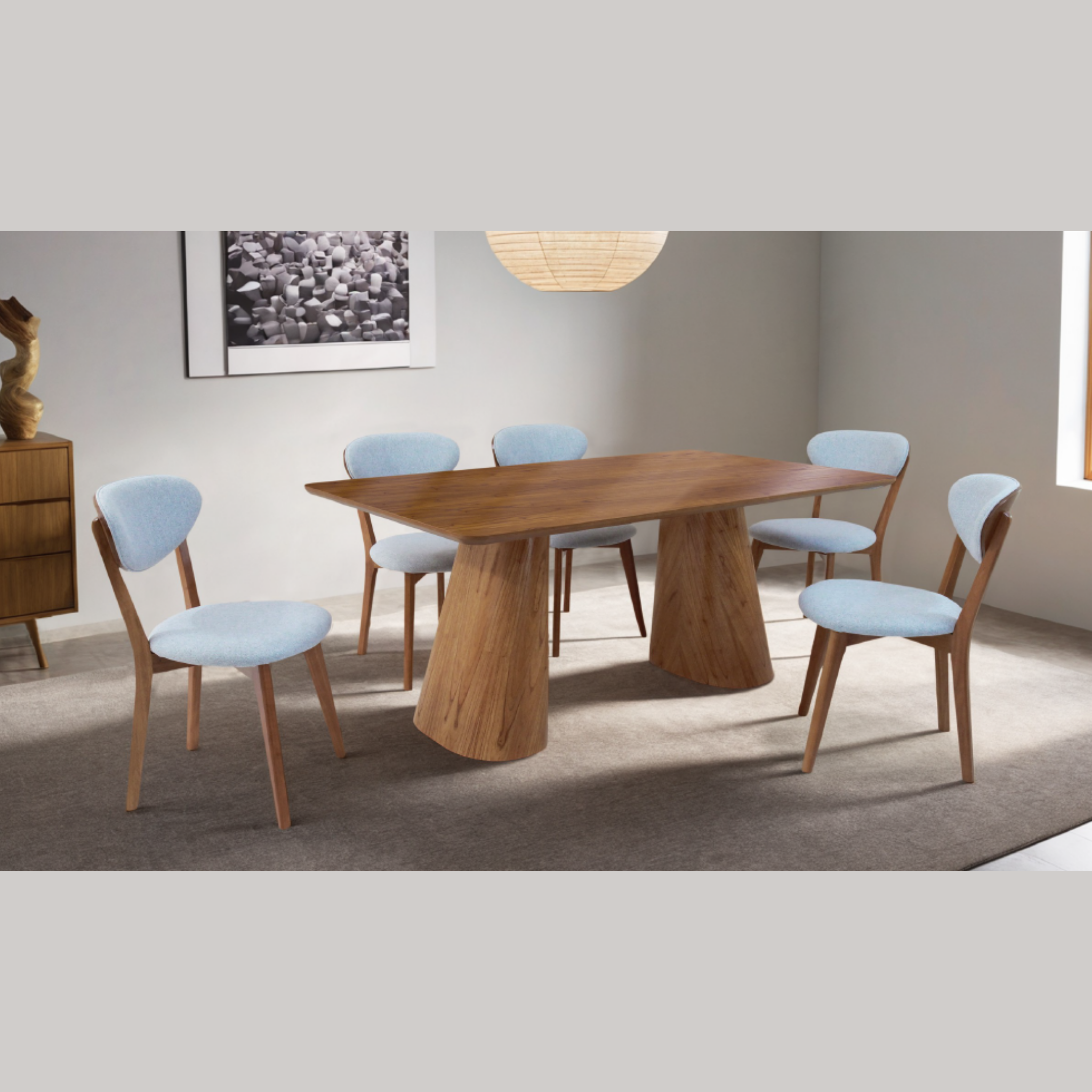 Mesa Moscou Retangular com Pés Duplos Cônicos - 2,00 Metros