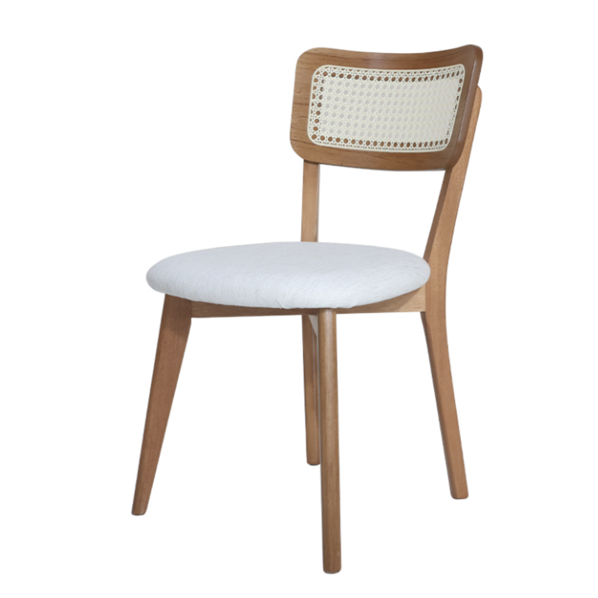 Cadeira Manu 18 com Encosto em Ratan Natural - Cor Cinamomo