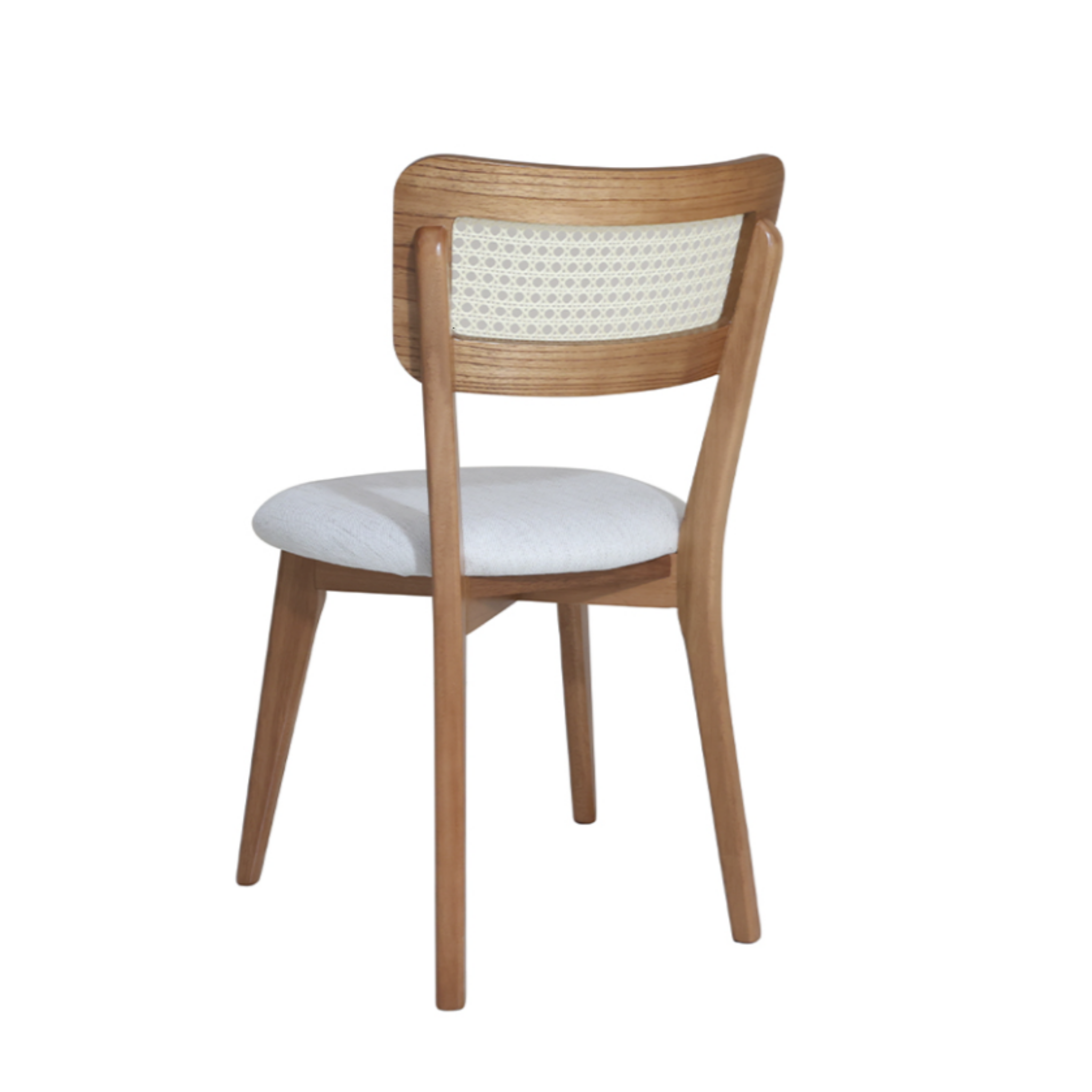 Cadeira Manu 18 com Encosto em Ratan Natural - Cor Cinamomo