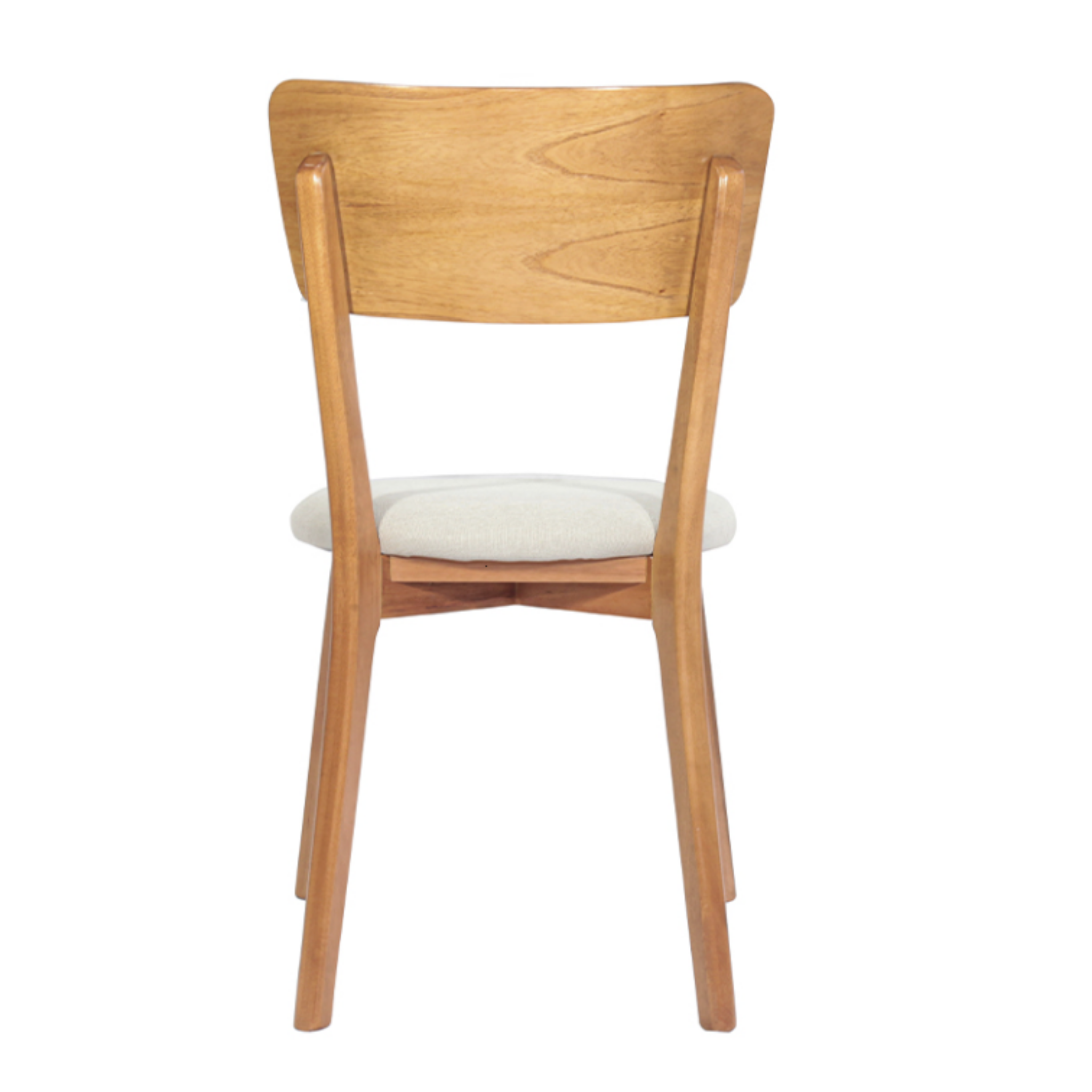 Cadeira Manu 09 Estofada - Cor Cinamomo com Tecido Azul Claro