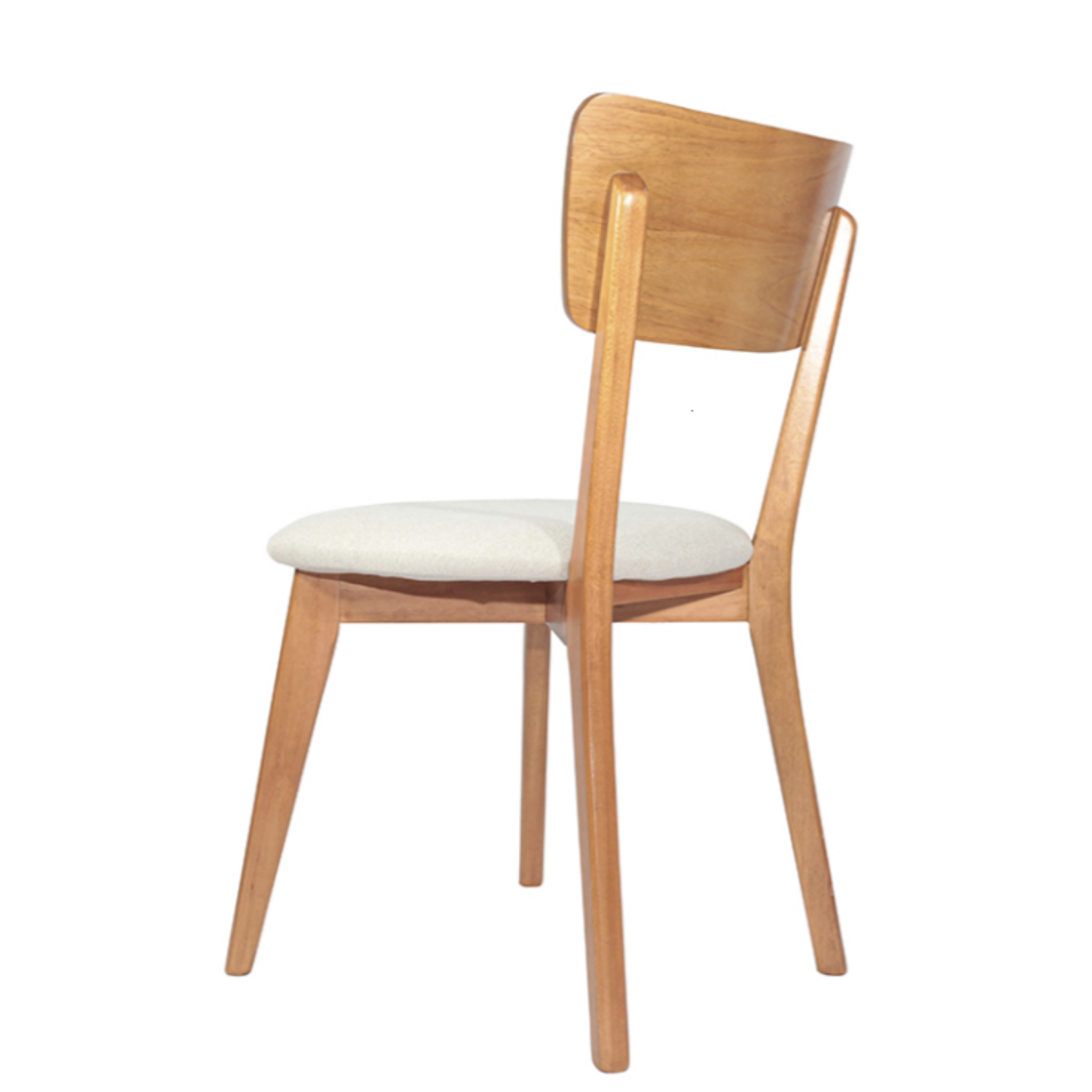 Cadeira Manu 09 Estofada - Cor Cinamomo com Tecido Azul Claro