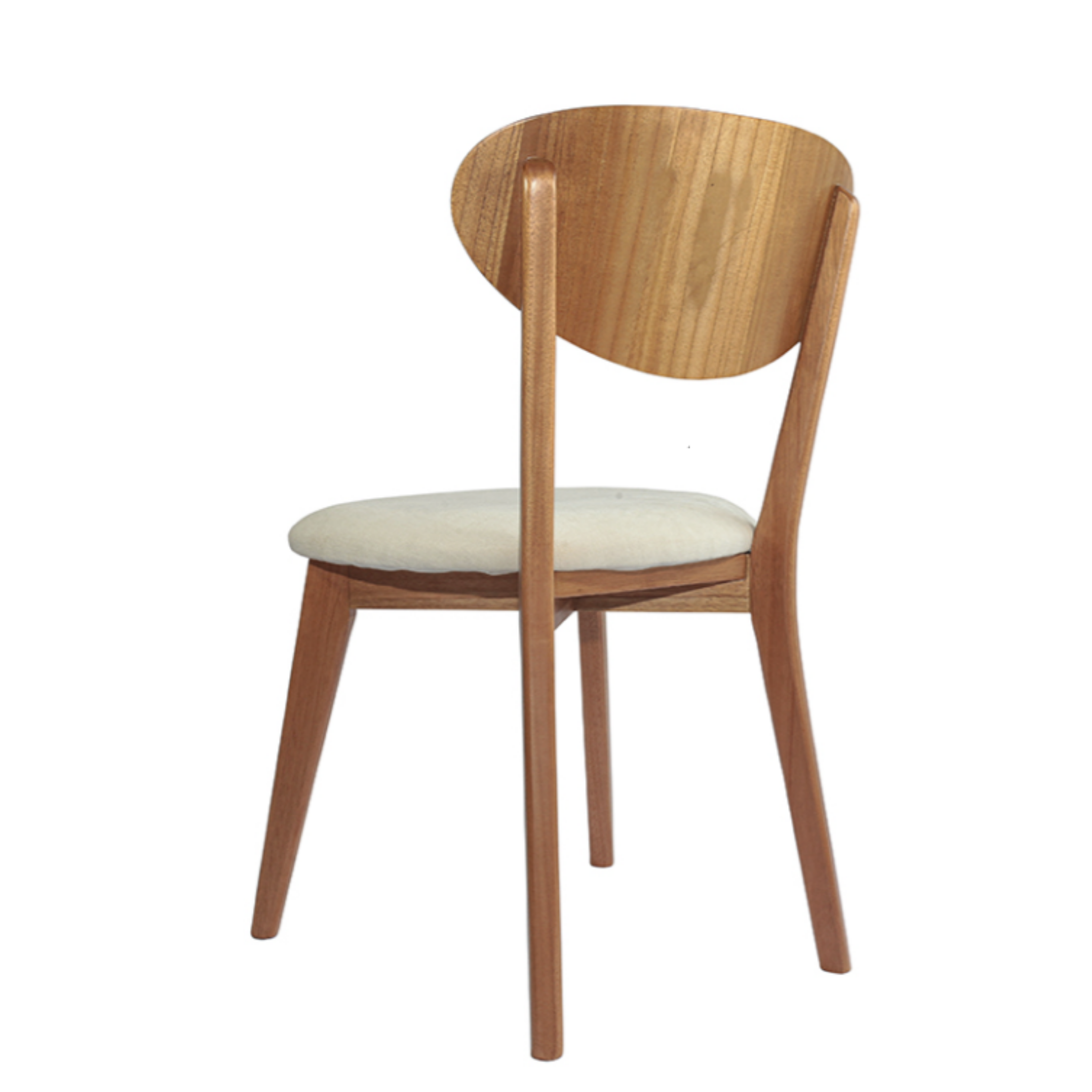 Cadeira Manu 16 Estofada - Cor Cinamomo com Tecido Bege Claro