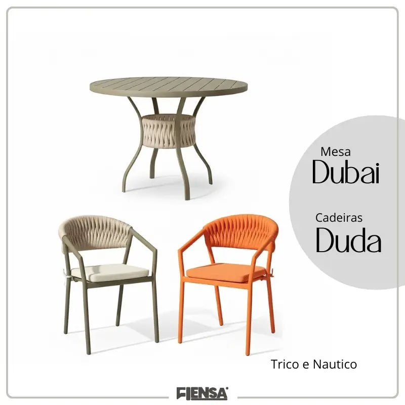 Mesa Dubai e Cadeira Duda — Área Externa