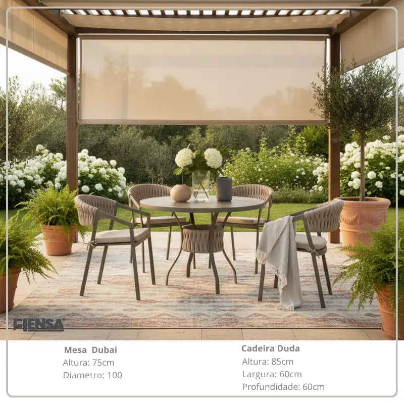 Mesa Dubai e Cadeira Duda — Área Externa