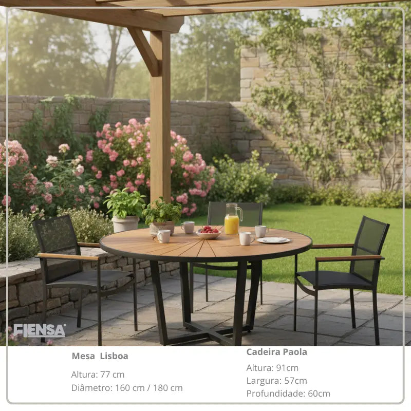 Mesa Lisboa e Cadeira Paola — Área Externa