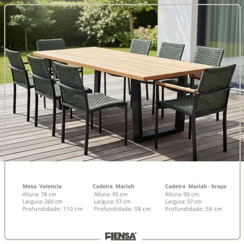 Mesa Valencia e Cadeira Mariah — Área Externa